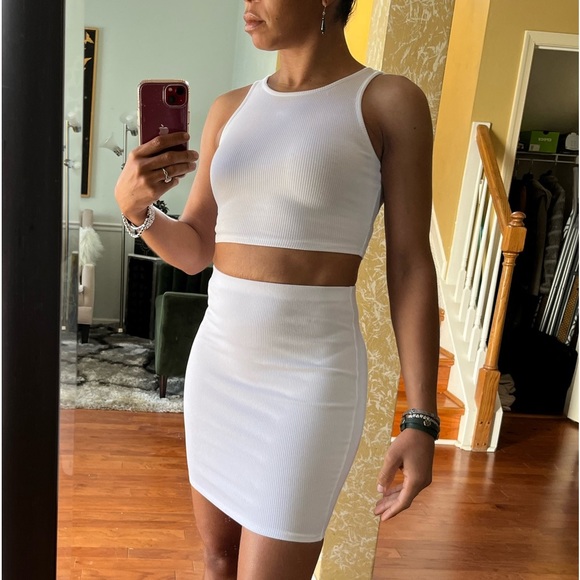 Fashion Nova Dresses & Skirts - SOLD Fashion Nova White Snatched Skirt Set